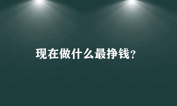 现在做什么最挣钱？