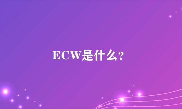 ECW是什么？
