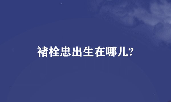 褚栓忠出生在哪儿?