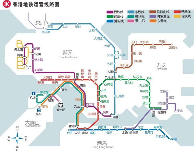 香港地铁线路图