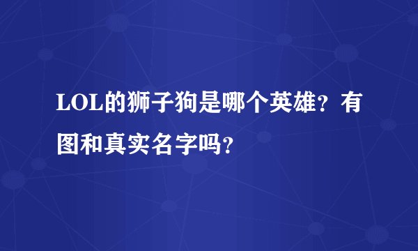 LOL的狮子狗是哪个英雄？有图和真实名字吗？