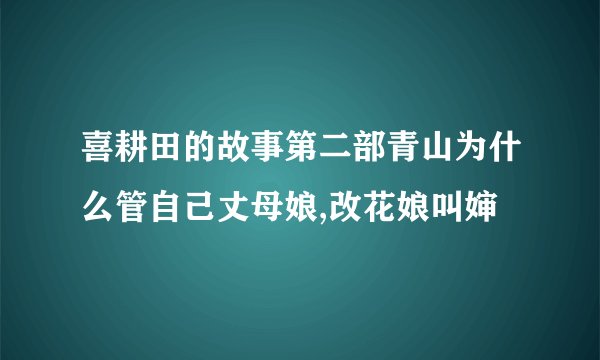 喜耕田的故事第二部青山为什么管自己丈母娘,改花娘叫婶