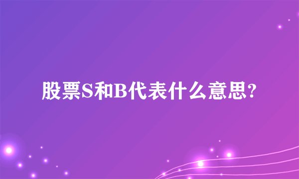 股票S和B代表什么意思?