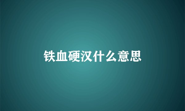 铁血硬汉什么意思