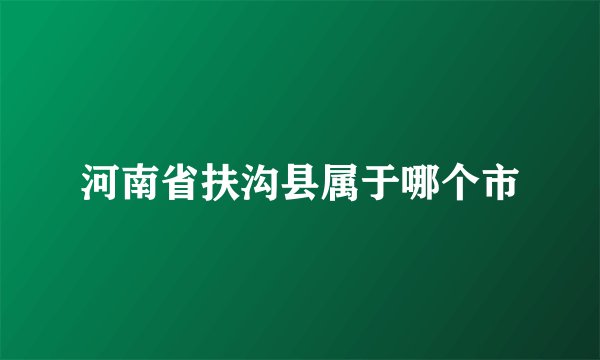 河南省扶沟县属于哪个市