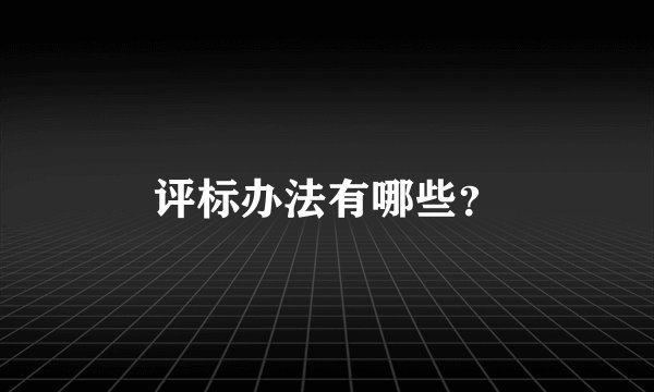 评标办法有哪些？