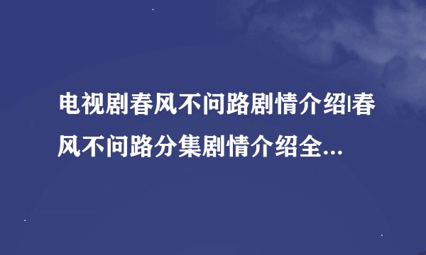 电视剧春风不问路剧情介绍|春风不问路分集剧情介绍全集大结局