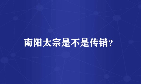 南阳太宗是不是传销？