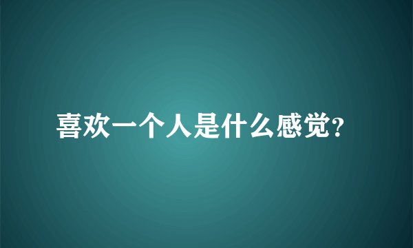 喜欢一个人是什么感觉？