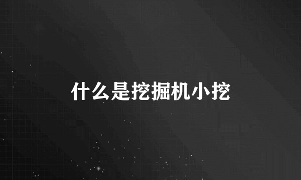 什么是挖掘机小挖