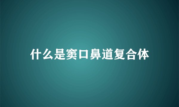 什么是窦口鼻道复合体
