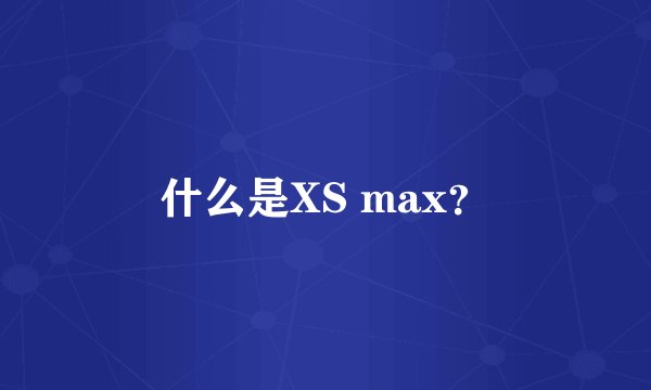 什么是XS max？