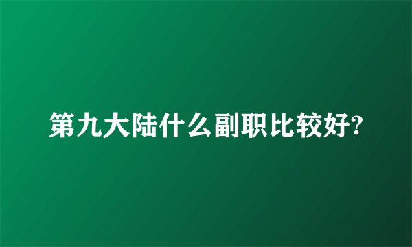 第九大陆什么副职比较好?