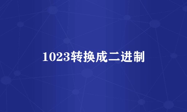 1023转换成二进制