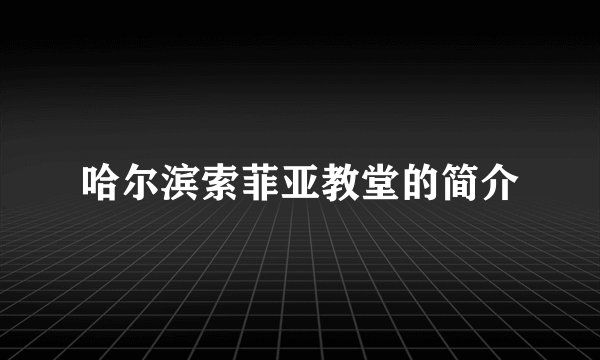 哈尔滨索菲亚教堂的简介