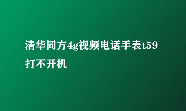 清华同方4g视频电话手表t59打不开机