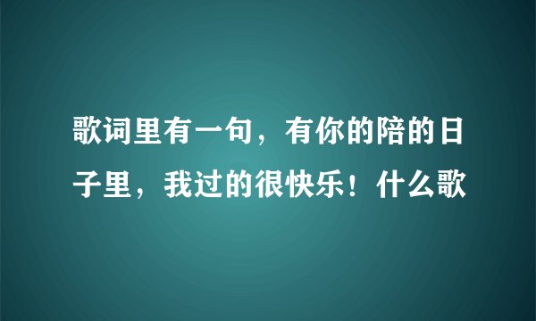 歌词里有一句，有你的陪的日子里，我过的很快乐！什么歌