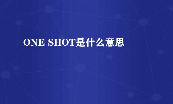 ONE SHOT是什么意思