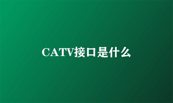 CATV接口是什么