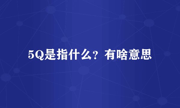 5Q是指什么？有啥意思