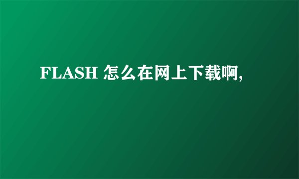 FLASH 怎么在网上下载啊,