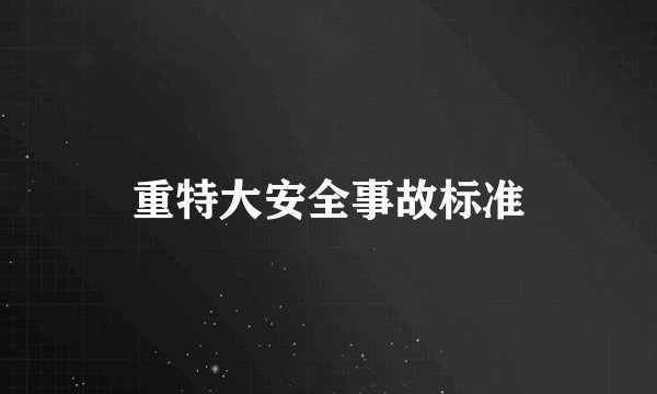 重特大安全事故标准