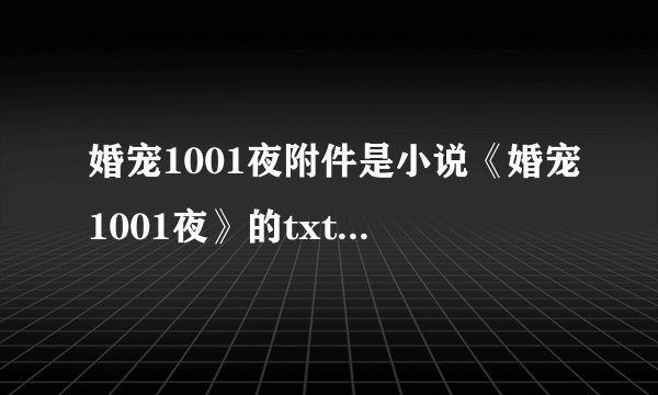 婚宠1001夜附件是小说《婚宠1001夜》的txt文档,请点击进行免费下载:作者:乔桥