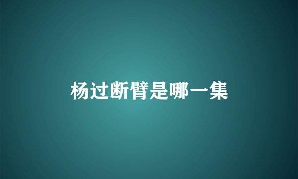 杨过断臂是哪一集