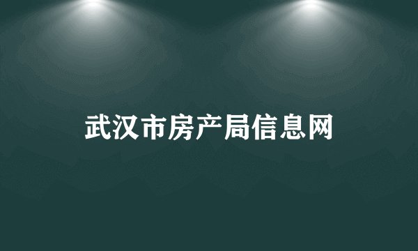 武汉市房产局信息网