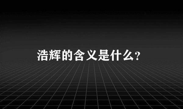 浩辉的含义是什么？