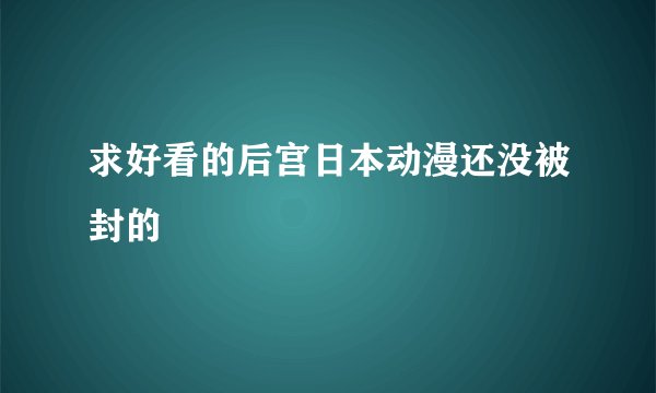 求好看的后宫日本动漫还没被封的