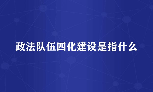 政法队伍四化建设是指什么