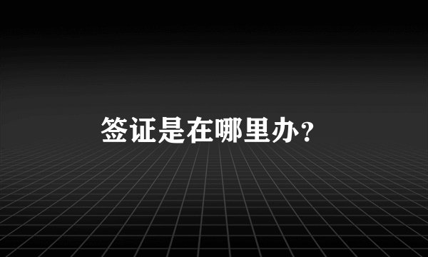 签证是在哪里办？