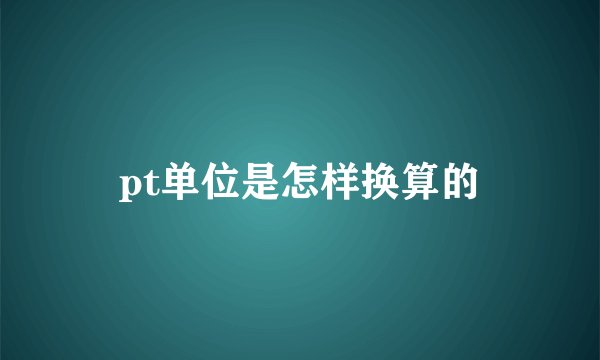 pt单位是怎样换算的