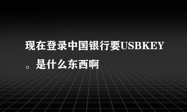 现在登录中国银行要USBKEY。是什么东西啊
