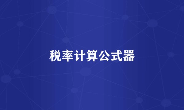 税率计算公式器
