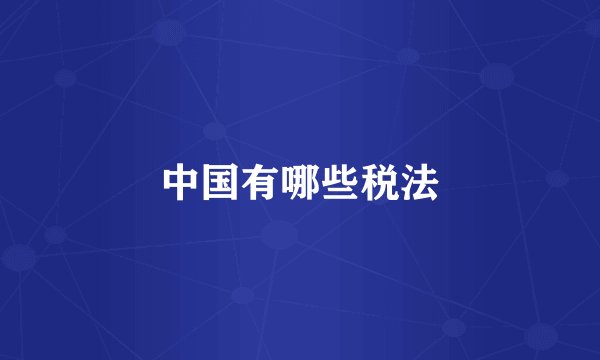 中国有哪些税法