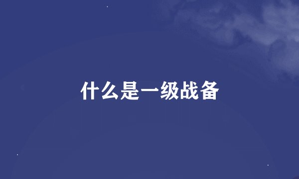 什么是一级战备