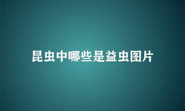 昆虫中哪些是益虫图片