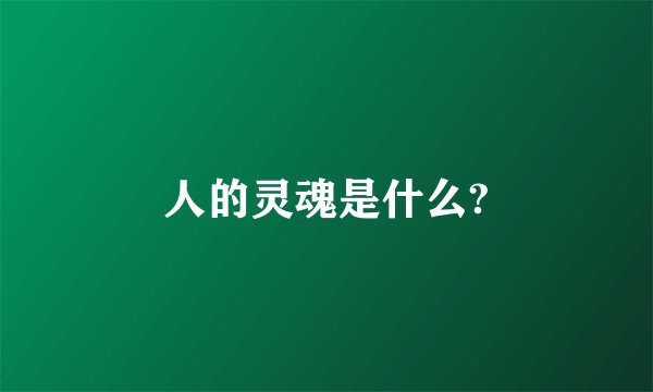 人的灵魂是什么?