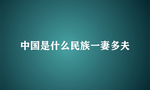 中国是什么民族一妻多夫