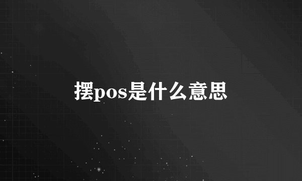 摆pos是什么意思