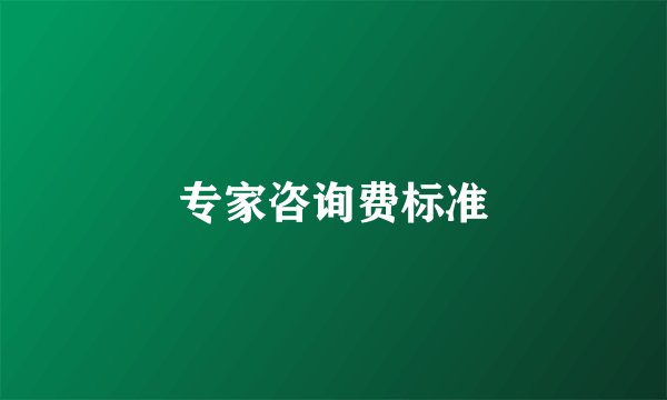 专家咨询费标准