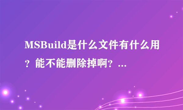 MSBuild是什么文件有什么用？能不能删除掉啊？求高手帮忙啊！！！