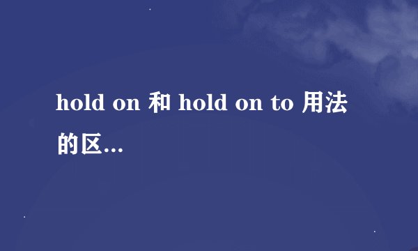 hold on 和 hold on to 用法的区别在哪里
