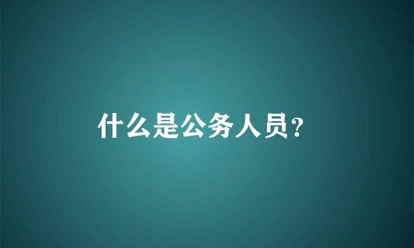 什么是公务人员？
