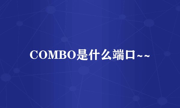 COMBO是什么端口~~
