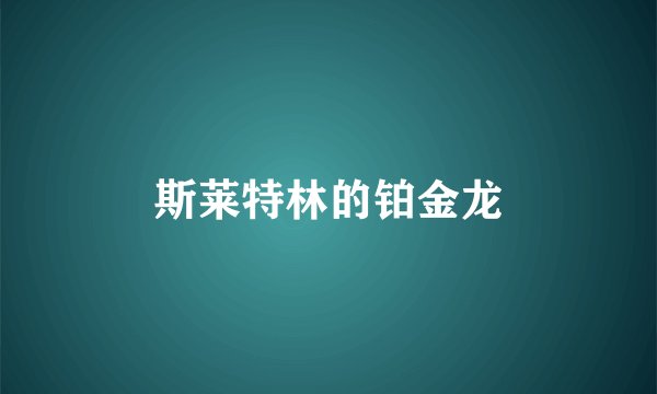 斯莱特林的铂金龙