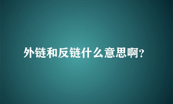 外链和反链什么意思啊？