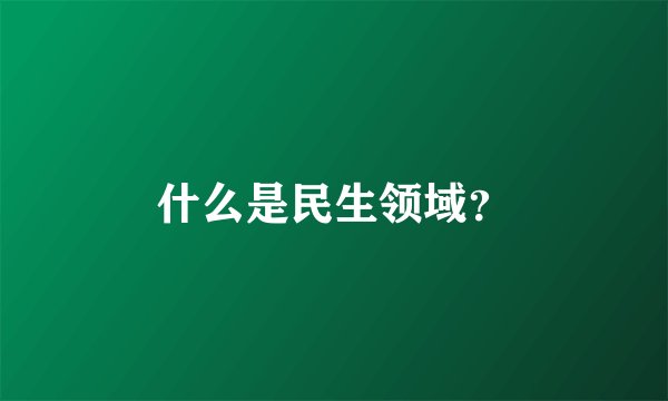 什么是民生领域？